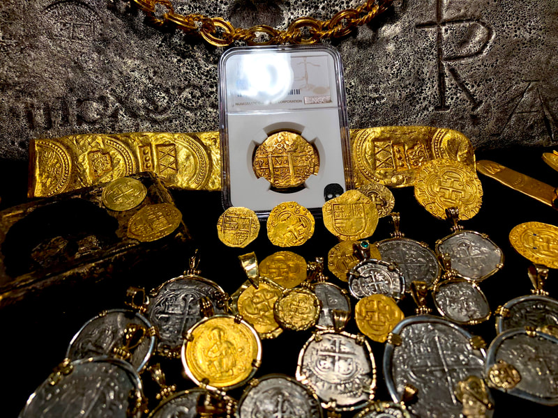 Peru 8 Escudos 1750 Double Dated "La Luz Shipwreck" NGC 55 5