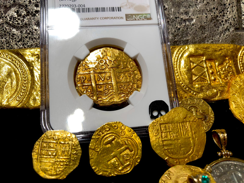 Peru 8 Escudos 1750 Double Dated "La Luz Shipwreck" NGC 55 6