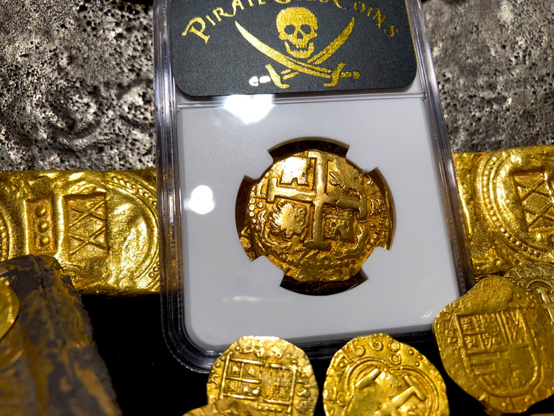 Peru 8 Escudos 1750 Double Dated "La Luz Shipwreck" NGC 55 9