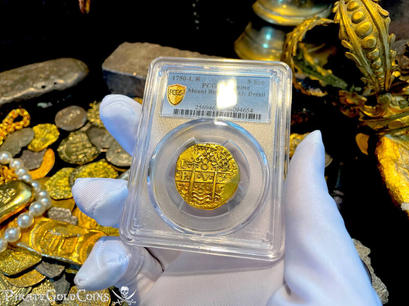 Peru 8 Escudos 1750 "La Luz 1752 Shipwreck" PCGS 50 13