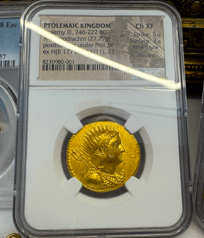 Ptolemaic Kingdom 246-222BC "Ptolemy III" NGC Ch XF 5x3 Fine Style 4