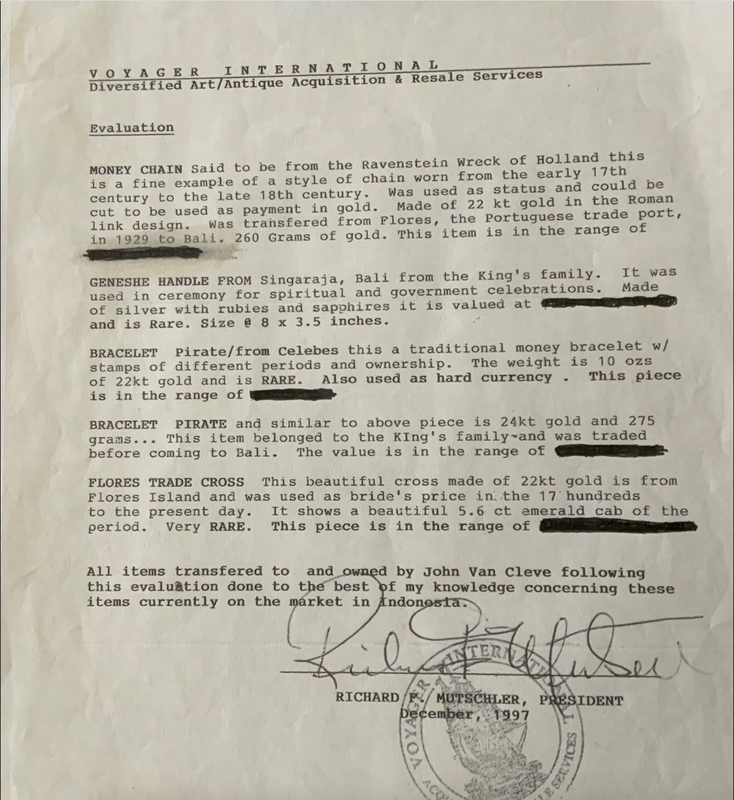 Ravenstein Shipwreck 1726 Money Chain 32" 264gms 8