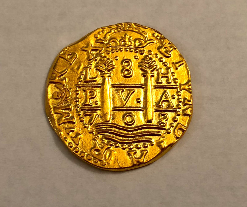 Peru 1708 8 Escudos "1715 Plate Fleet" Solid 22kt Gold 4
