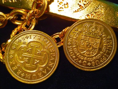 Spain  8 Escudos  1723  Gold Plated 18k  1715 Plate Fleet Era 3