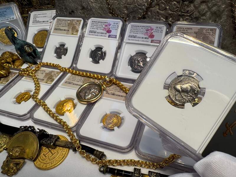 Roman Empire "Augustus" Denarius NGC AU 5x2 12