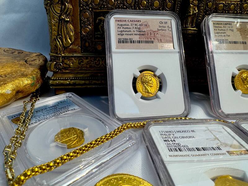 Roman Empire "Augustus" 27BC- 14AD NGC CH VF 4x1 18