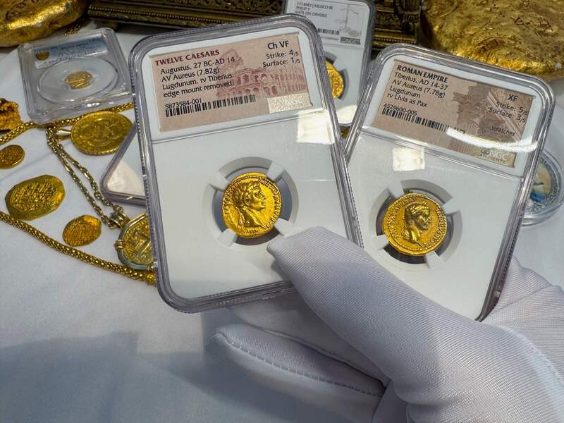 Roman Empire "Augustus" 27BC- 14AD NGC CH VF 4x1 2