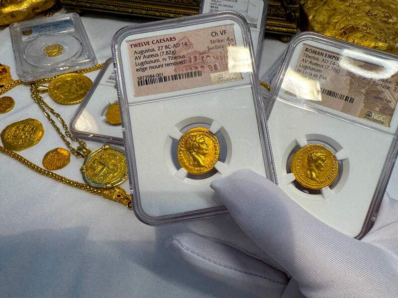 Roman Empire "Augustus" 27BC- 14AD NGC CH VF 4x1 3