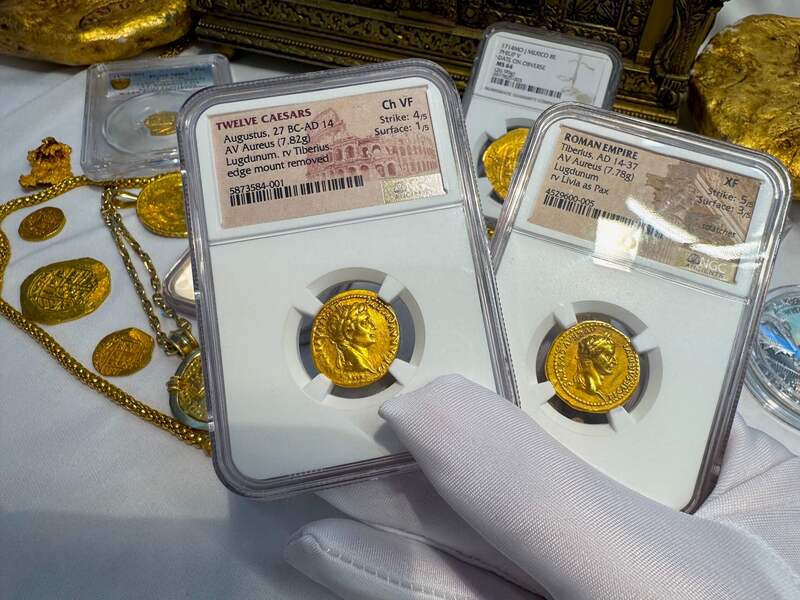 Roman Empire "Augustus" 27BC- 14AD NGC CH VF 4x1 4