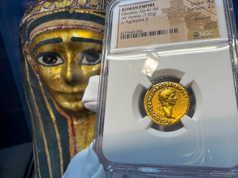 Roman Empire "Claudius" 41-54AD NGC VF 4x2 3