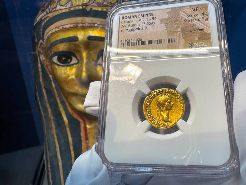 Roman Empire "Claudius" 41-54AD NGC VF 4x2 18