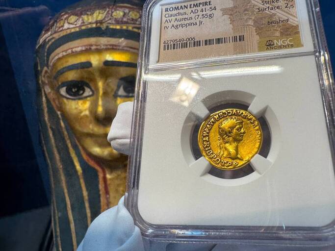 Roman Empire "Claudius" 41-54AD NGC VF 4x2