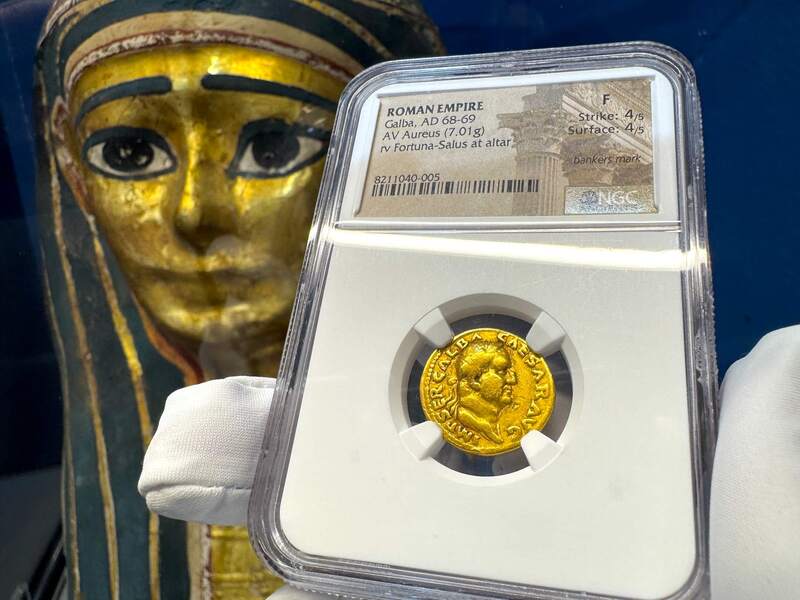 Roman Empire "Galba" 68-69AD NGC F 4x4 18