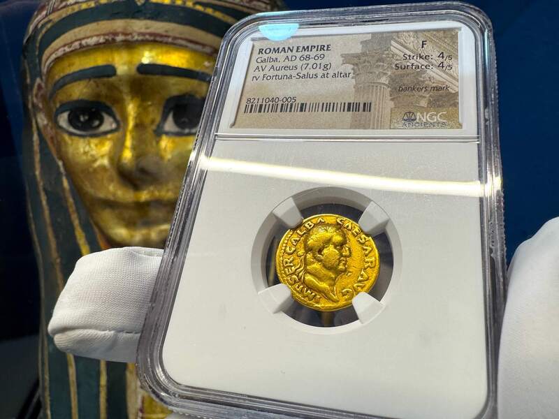 Roman Empire "Galba" 68-69AD NGC F 4x4 3
