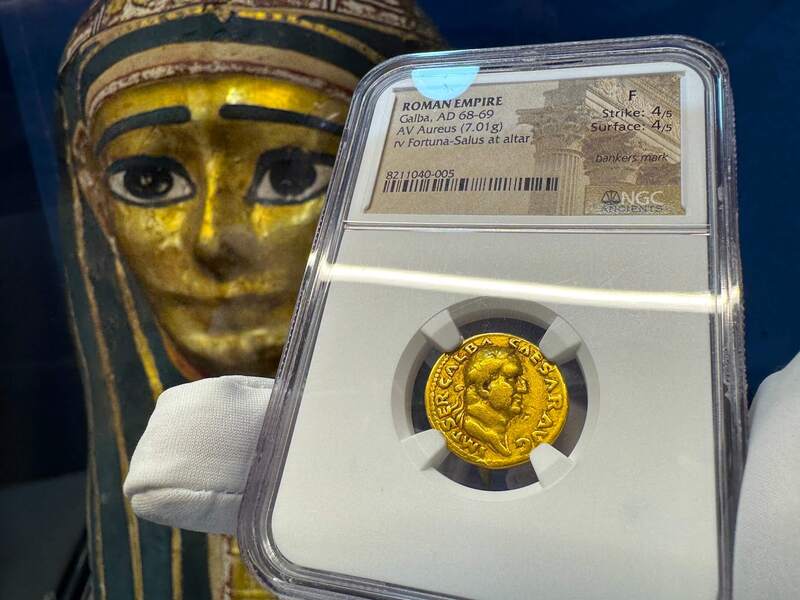 Roman Empire "Galba" 68-69AD NGC F 4x4 4