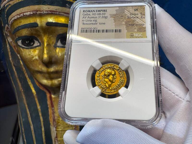 Roman Empire "Galba - Boscoreale Toning" NGC VF 5x2