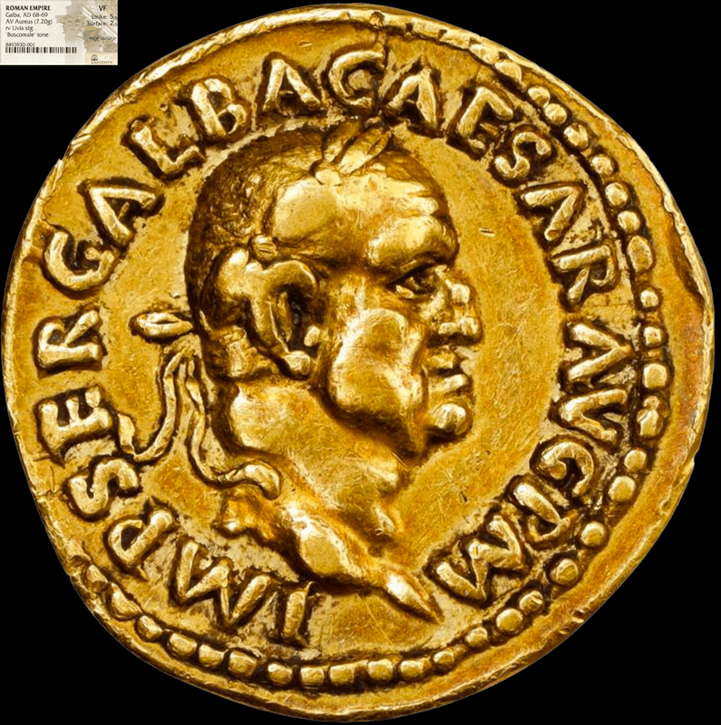 Roman Empire "Galba - Boscoreale Toning" NGC VF 5x2 3