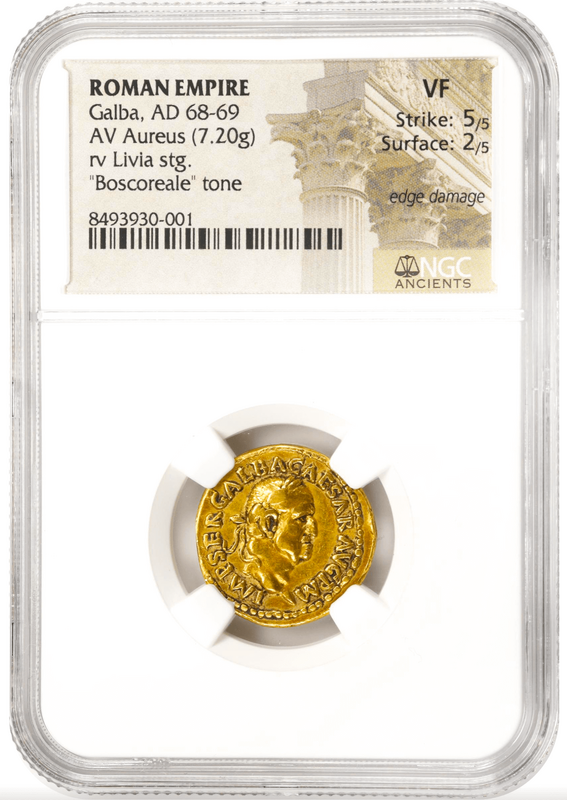 Roman Empire "Galba - Boscoreale Toning" NGC VF 5x2 23