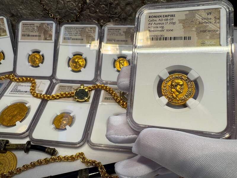 Roman Empire "Galba - Boscoreale Toning" NGC VF 5x2 6