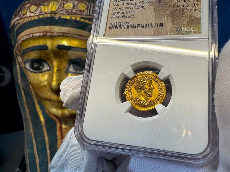 Roman Empire "Marcus as Caesar" NGC XF 5x4 9