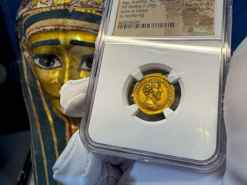 Roman Empire "Marcus as Caesar" NGC XF 5x4 12