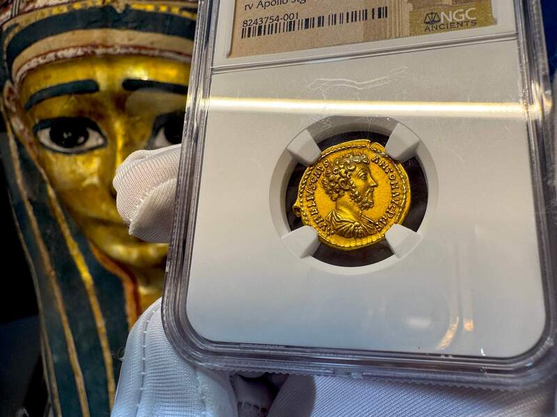 Roman Empire "Marcus as Caesar" NGC XF 5x4 16