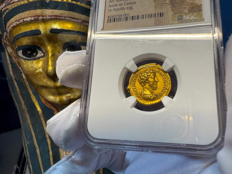 Roman Empire "Marcus as Caesar" NGC XF 5x4 11