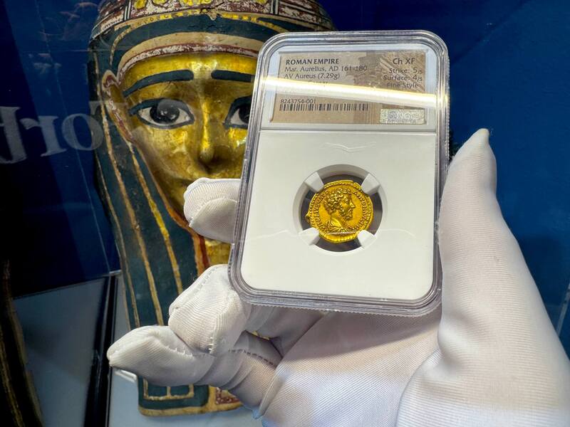 Roman Empire "Marcus as Caesar" NGC XF 5x4 20