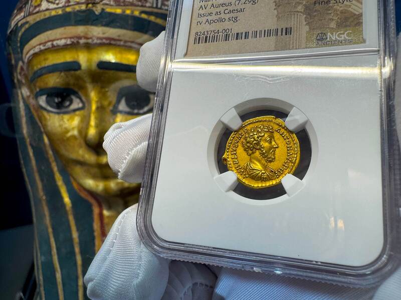 Roman Empire "Marcus as Caesar" NGC XF 5x4 4