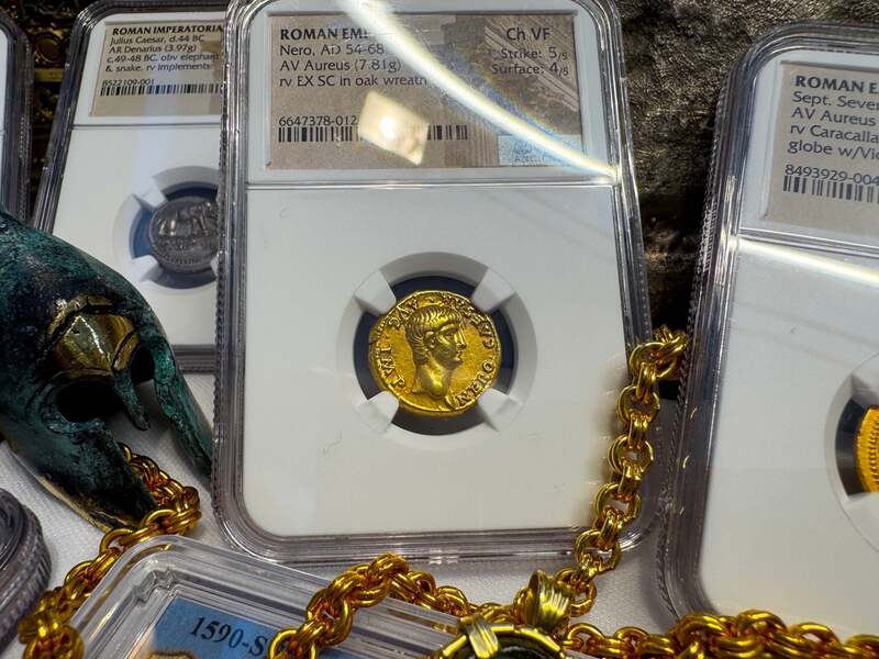 Roman Empire "Nero as Augustus" NGC Ch VF 5x4