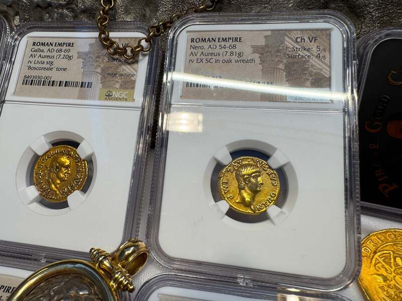 Roman Empire "Nero as Augustus" NGC Ch VF 5x4 46