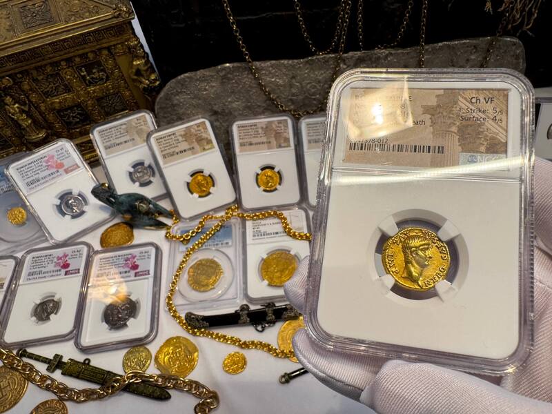 Roman Empire "Nero as Augustus" NGC Ch VF 5x4 43