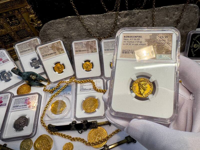 Roman Empire "Nero as Augustus" NGC Ch VF 5x4 42