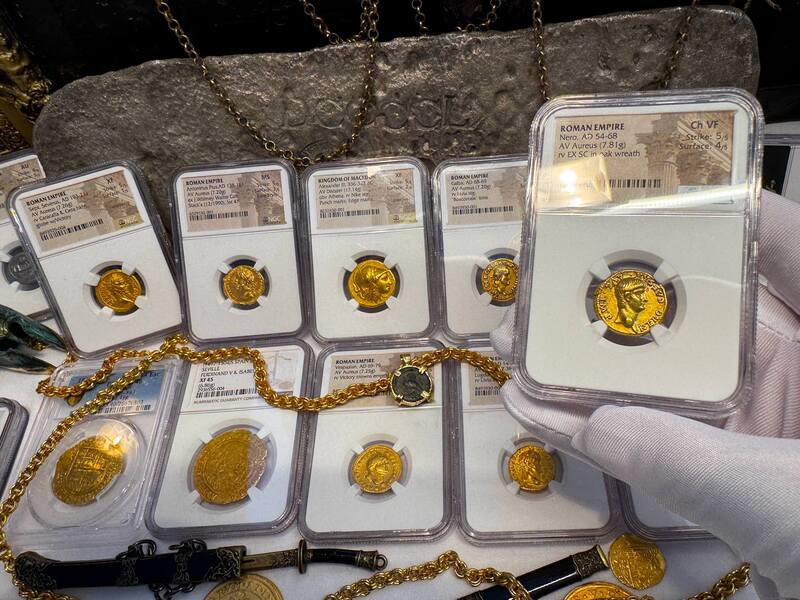 Roman Empire "Nero as Augustus" NGC Ch VF 5x4 58