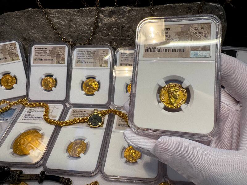 Roman Empire "Nero as Augustus" NGC Ch VF 5x4 59