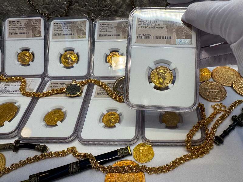 Roman Empire "Nero as Augustus" NGC Ch VF 5x4 65