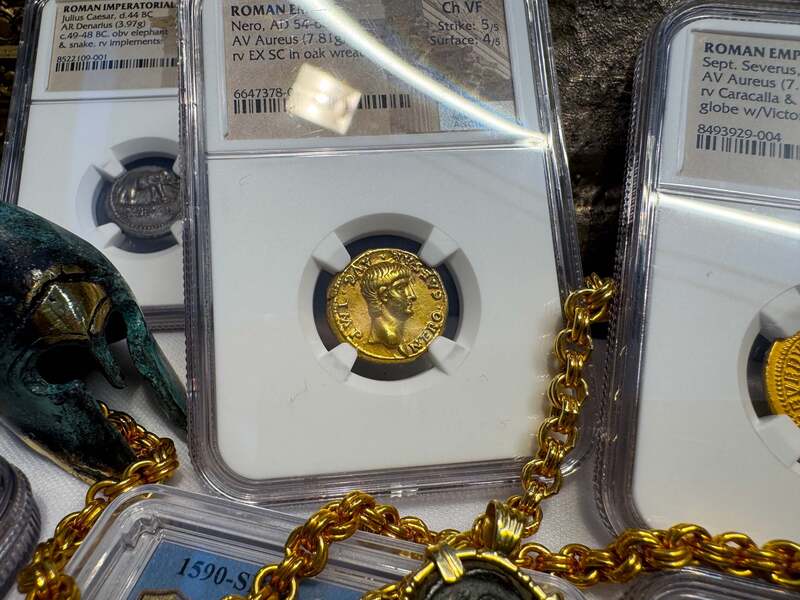 Roman Empire "Nero as Augustus" NGC Ch VF 5x4 20