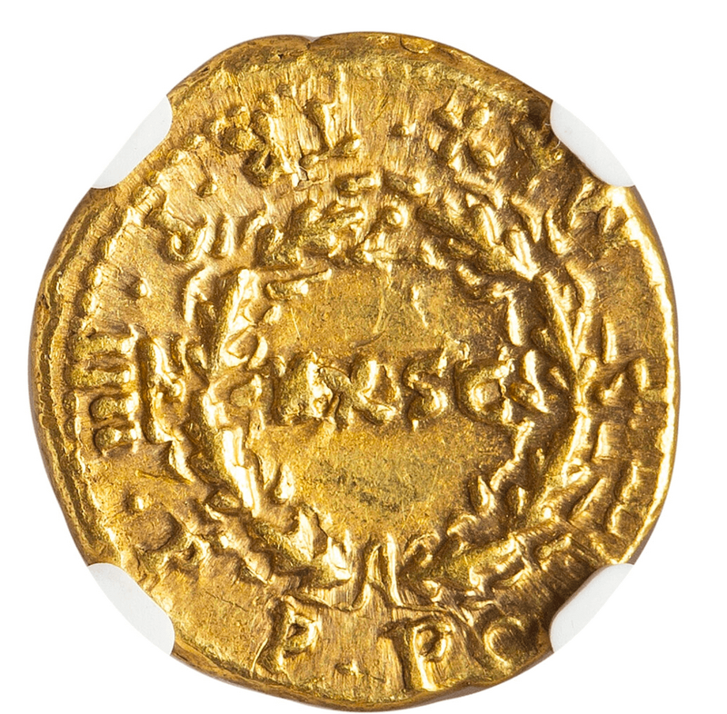 Roman Empire "Nero as Augustus" NGC Ch VF 5x4 7