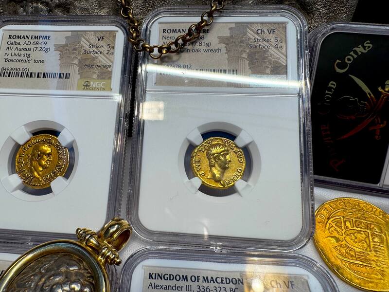 Roman Empire "Nero as Augustus" NGC Ch VF 5x4 35