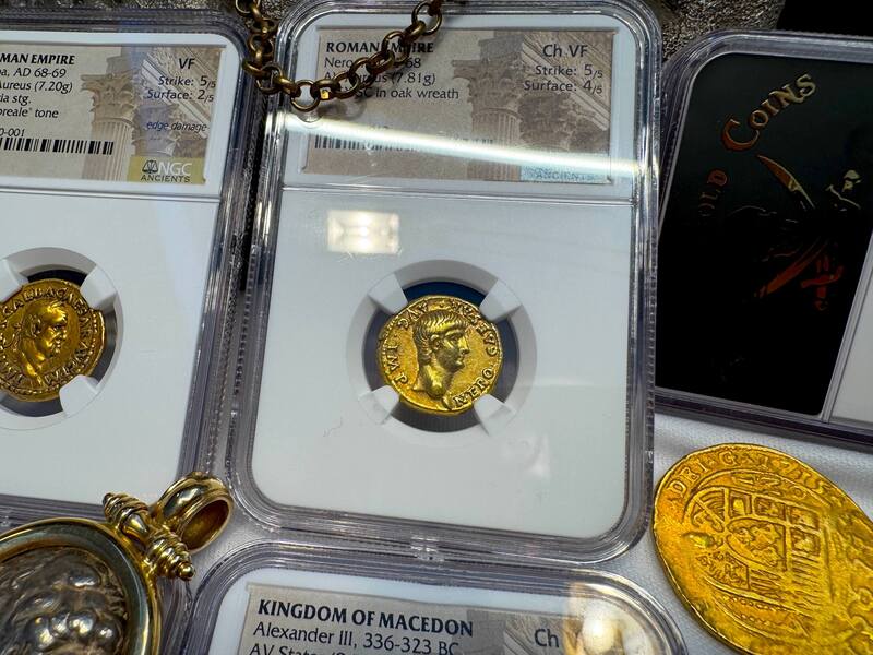 Roman Empire "Nero as Augustus" NGC Ch VF 5x4 36