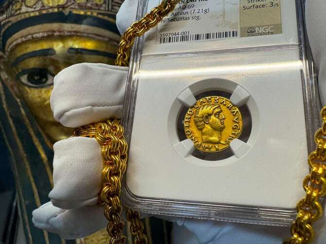 Roman Empire "Otho" 69AD NGC ch VF 4x3