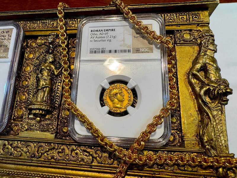 Roman Empire "Otho" 69AD NGC ch VF 4x3 9