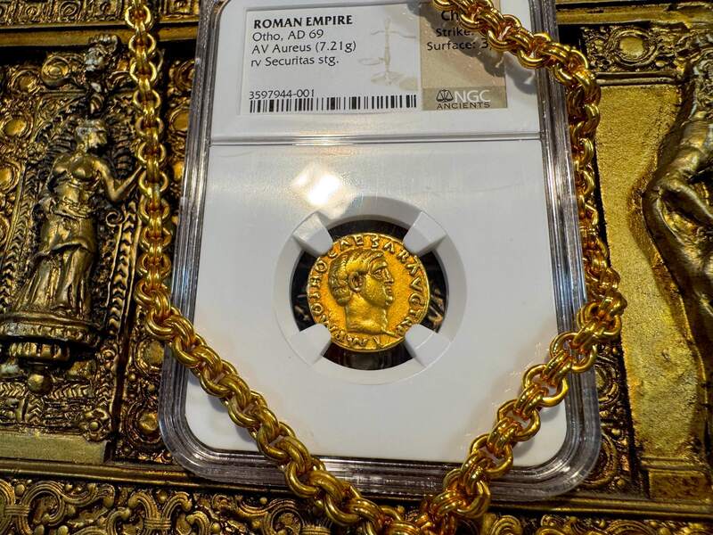 Roman Empire "Otho" 69AD NGC ch VF 4x3 10