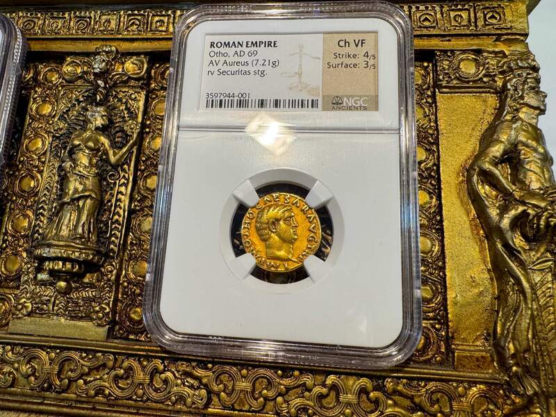 Roman Empire "Otho" 69AD NGC ch VF 4x3 12