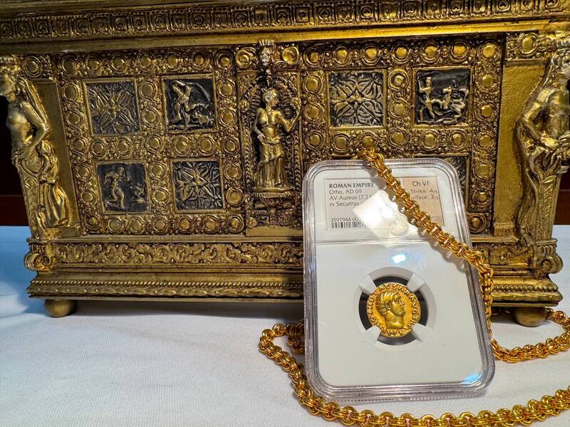 Roman Empire "Otho" 69AD NGC ch VF 4x3 21