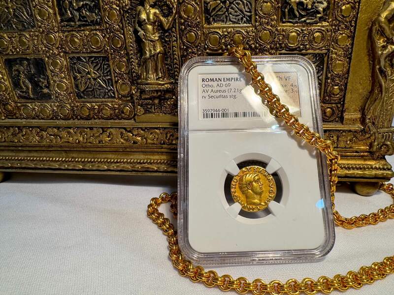Roman Empire "Otho" 69AD NGC ch VF 4x3 22