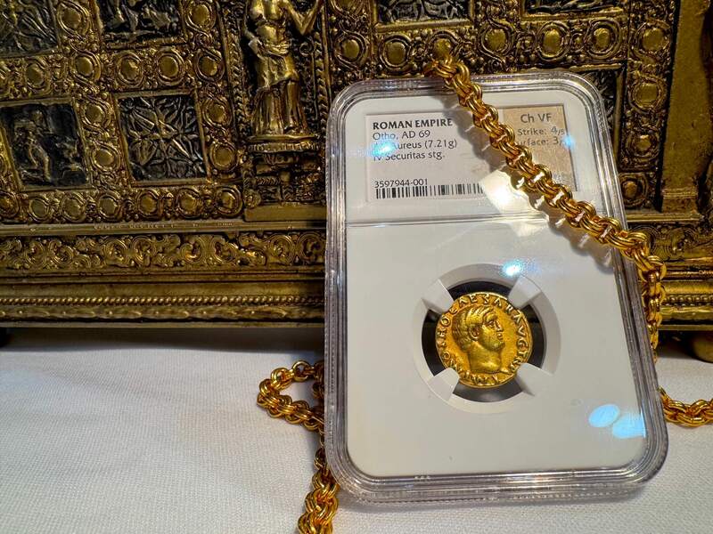 Roman Empire "Otho" 69AD NGC ch VF 4x3 23