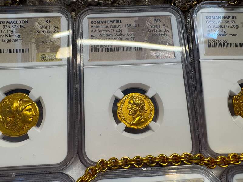 Roman Empire "Pius" NGC MS 5x3 Fine Style 45