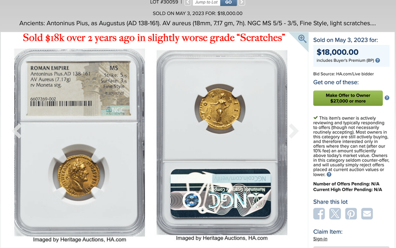 Roman Empire "Pius" NGC MS 5x3 Fine Style 21