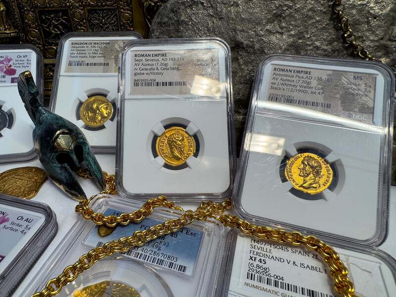 Roman Empire "Septimius Severus" Aureus NGC XF 5x1 50